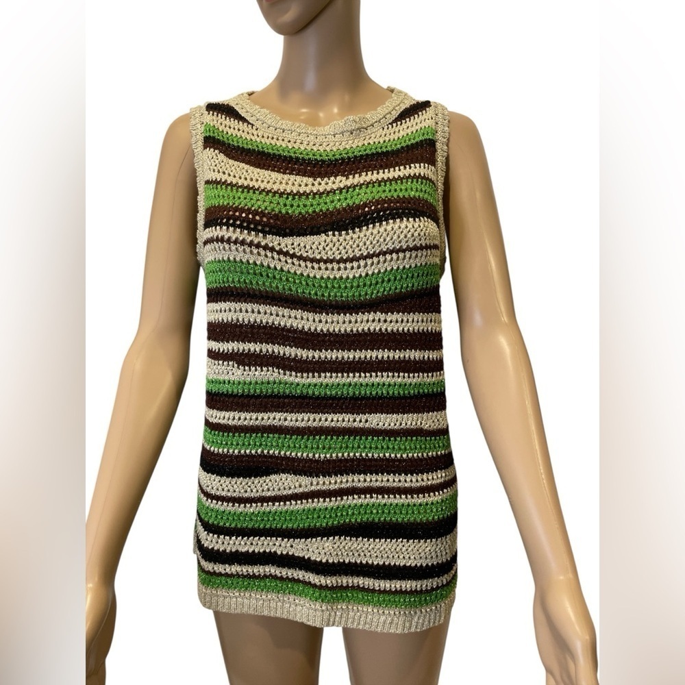 Chico’s Contemporary Striped Sweater Knit Tank size 1 - Picture 4 of 7